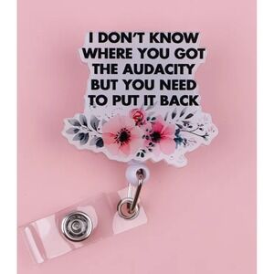 Funny Audacity Floral Retractable Badge Reel ID Holder Clip